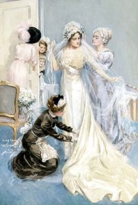 Novia preparándose para la boda-Harrison Fisher 1.912